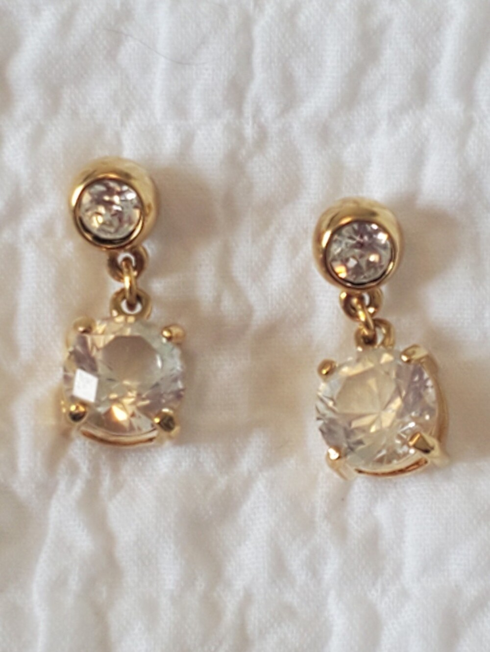 Swarovski Gold-Tone Clear Crystal Drop Earrings
